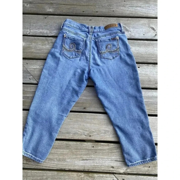 Seven 7 Seven7 Girlfriend Denim Capri Jeans Blue Size 4 EUC Womens - Picture 4 of 5